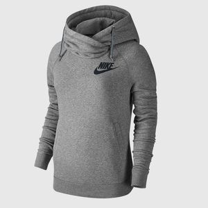 Nike Rally Funnel Neck Hoodie in Grey
